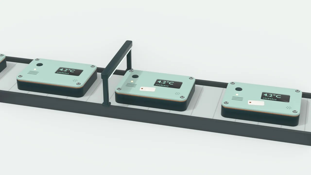 Engineering model: Production line quality inspection and component packaging trays